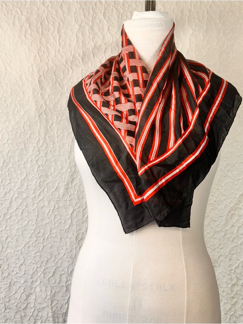Black and Red Striped Women's Fashion Scarf - Unbranded